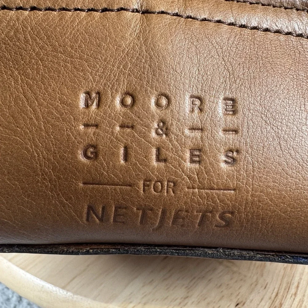Moore & Giles for Netjets Massie Duffel Bag Leather Weekender Travel Tote